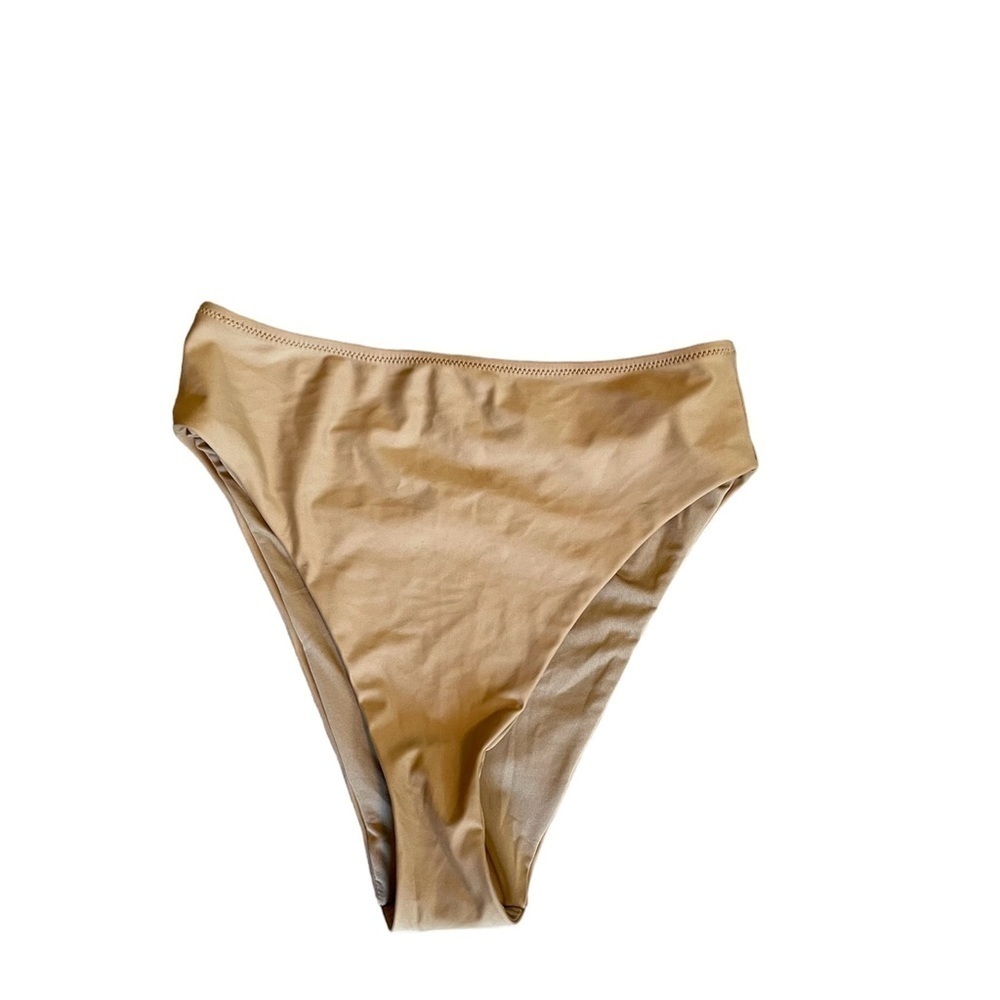 aerie High Cut Cheeky Bikini Bottoms Light Brown Size S